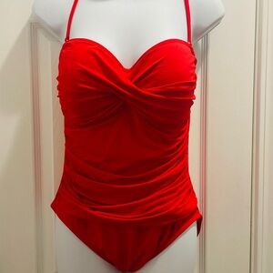 Stunning and flattering ruched-top one piece sz 10